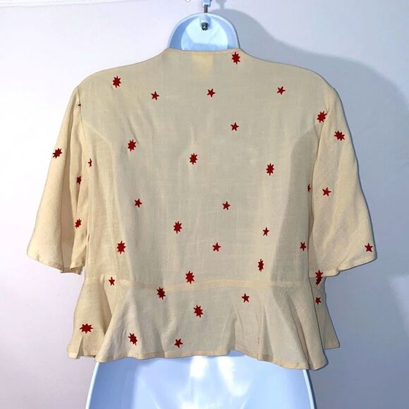 By Together Ivory & Red Embroidered Star - Picture 2 of 6